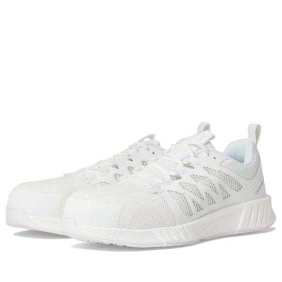 REEBOK WORK MEN'S RB5405 FUSION FLEXWEAVE WORK CONSTRUCTION SHOE WHITE SAFE - Picture 1 of 6